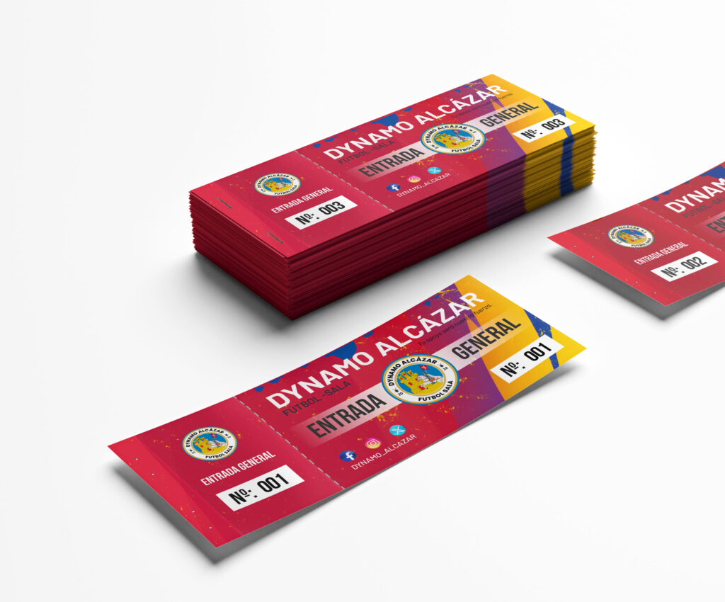 talonario de entradas de futbol con matriz y numeradas